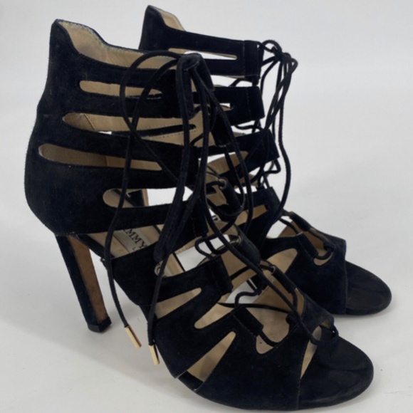Jimmy Choos Suede Lace Up Stiletto Heels for Women